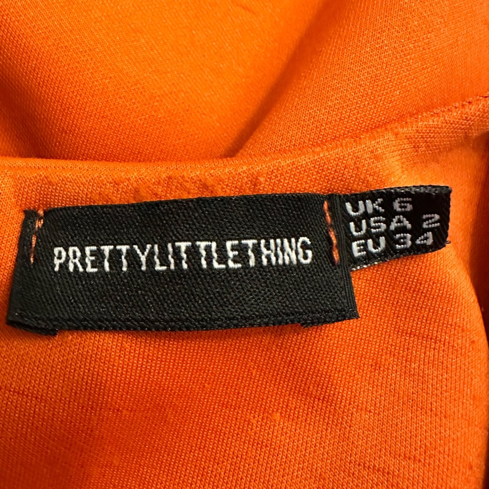 PrettyLittleThing BRIGHT Orange Jumpsuit - Size 2 - Picture 9 of 11